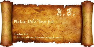 Mika Bíborka névjegykártya